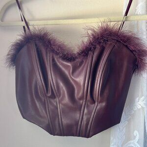 Corset top with faux fur from Mustard Seed